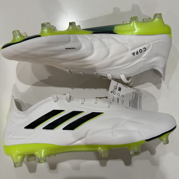 NEW ADIDAS COPA PURE.1 FG SOCCER CLEATS WHITE AND GREEN MENS SIZE 9.5 US HQ8971 main image 6